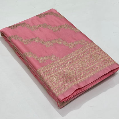 Baby Pink Mashru Silk Cross