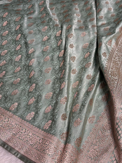 Sea Green Shades Tanchoi Motif Mashru Silk Saree MST-10