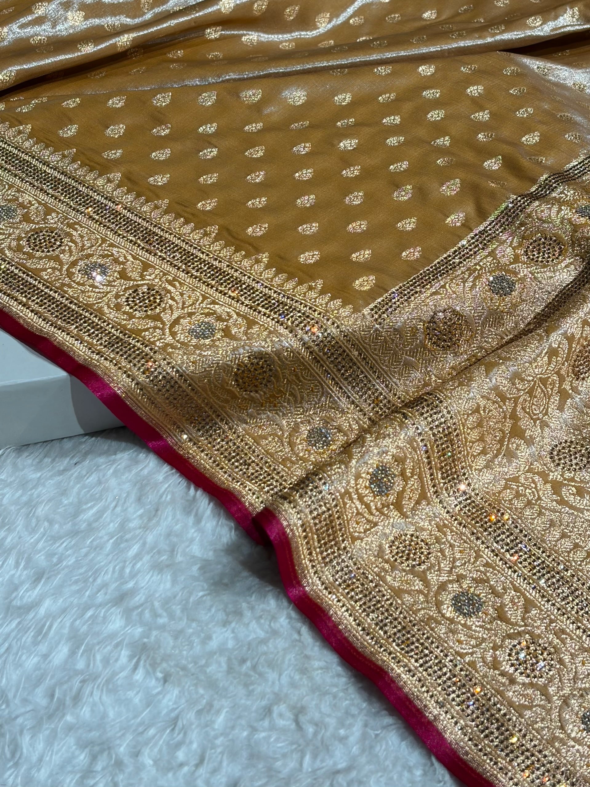 Birdal Satin Silk Booti in Beige Shades BSS01 (R)