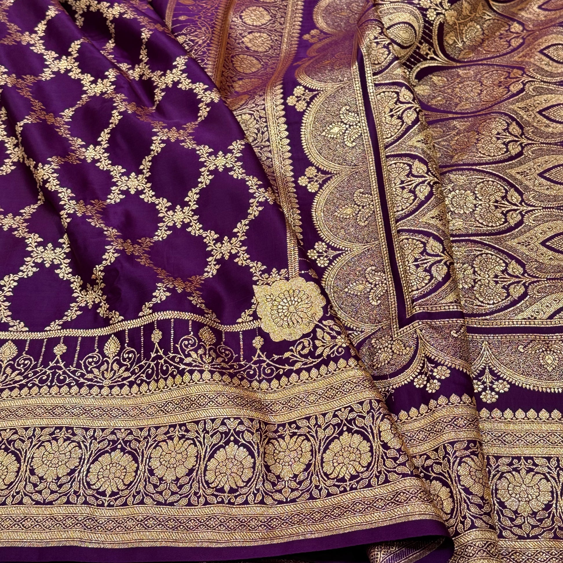 Katan Silk Saree In Purple Shades – ZAIRA