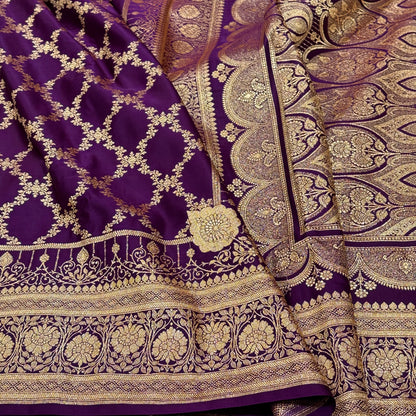 Katan Silk Saree In Purple Shades