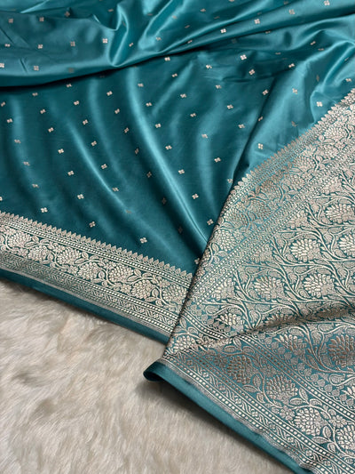 Mint Shades Booti Mashru Silk Saree MCS70