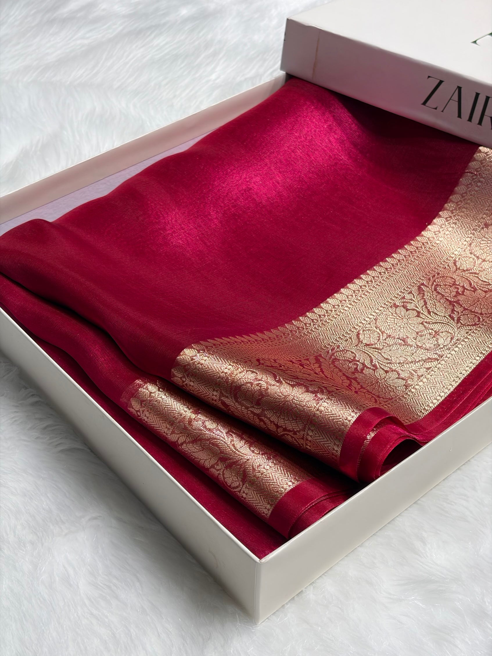 Banarasi Pink Shades Pure Tissue Silk Saree PT-60