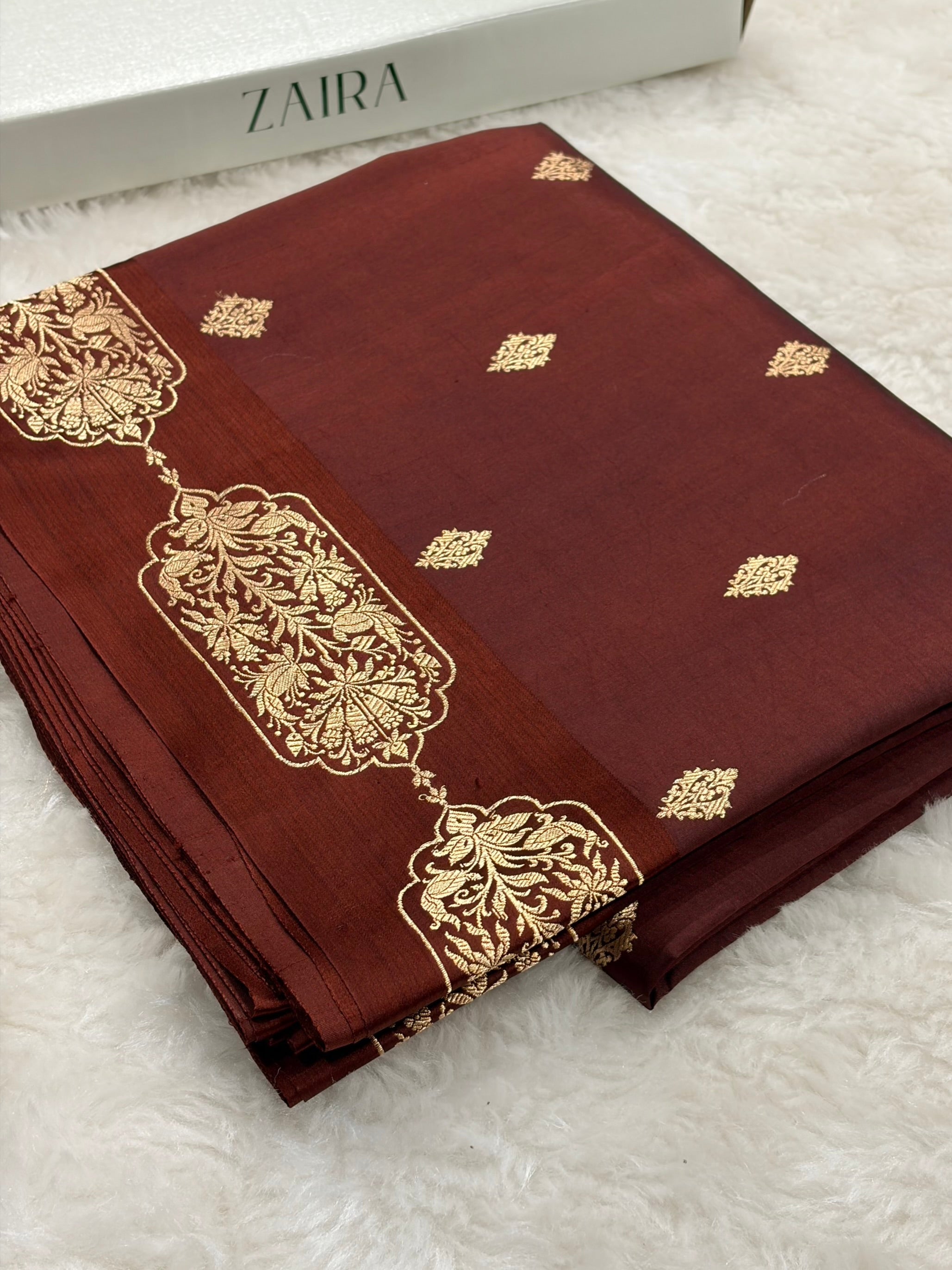 Chocolate Shades Handwoven Pure Katan Paper Silk RM-71