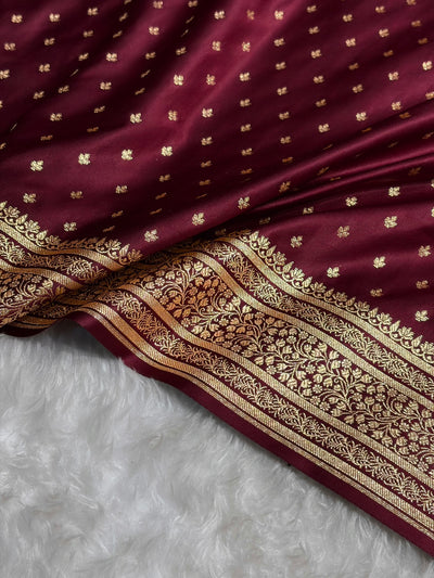 Banarasi Satin Katan Saree in Chocolate Shades SK88