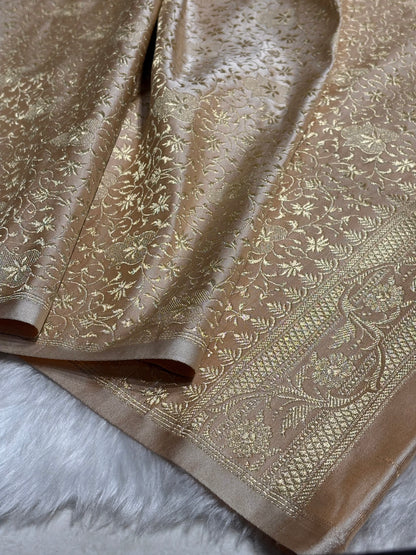 Beige Shades Satin Katan Silk Saree SK64