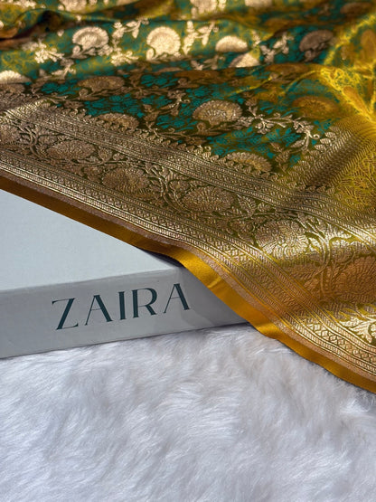 Liril Green With Green Tanchoi Satin Katan Silk Saree SKTM-05