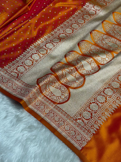 Magentic Gold Shades Tanchoi Motif Mashru Silk Saree MST-13