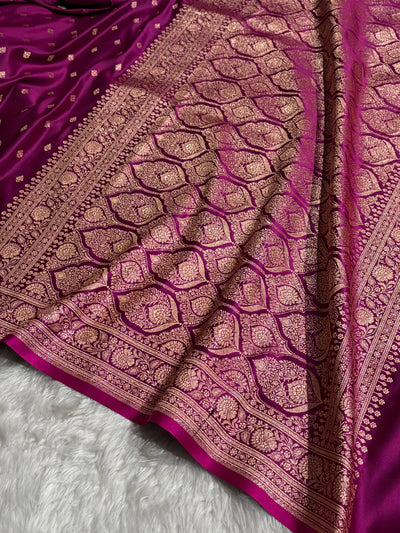 Banarasi Boota Katan Silk Saree In Wine Shades SK03
