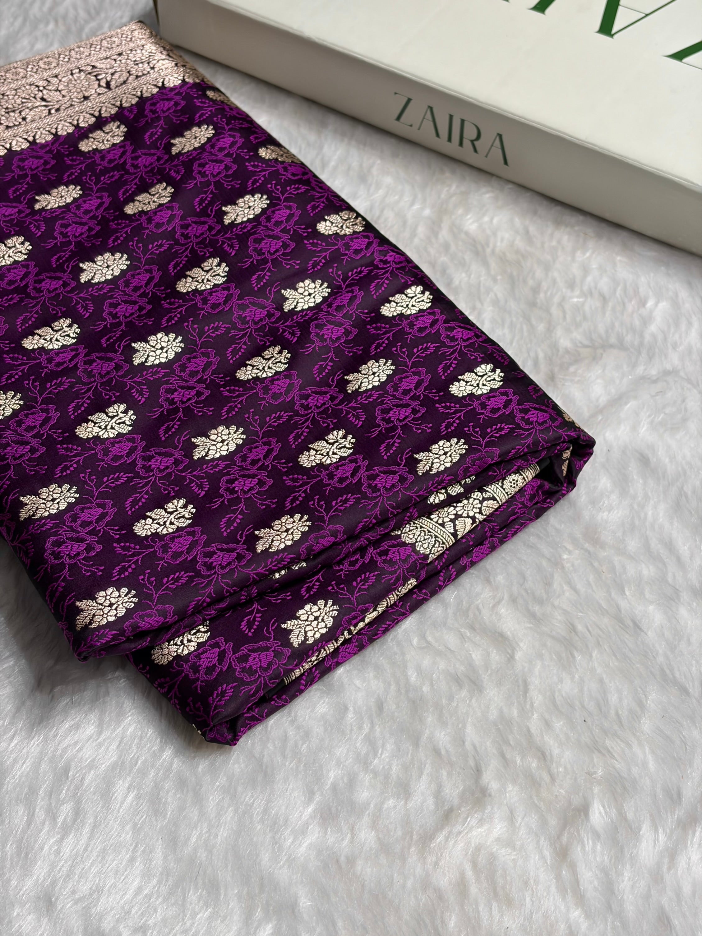 Dark Magenta Shades Tanchoi Motif Mashru Silk Saree MST-10