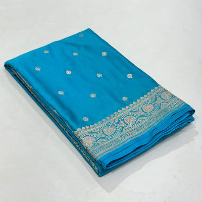 Dusty Firozy Mashru Silk Saree