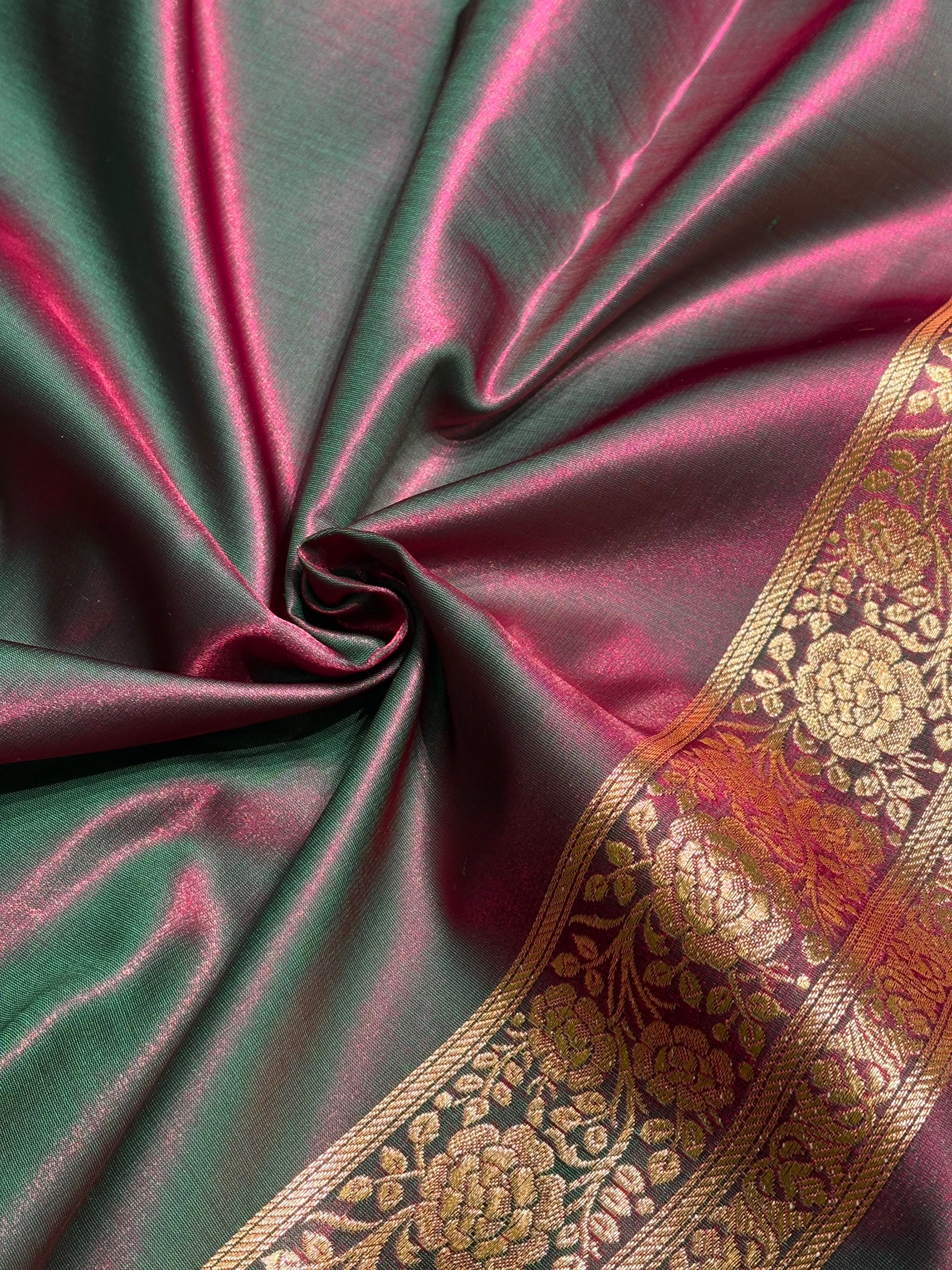 Light Weight Cross Wine shades Satin Silk Saree SS15