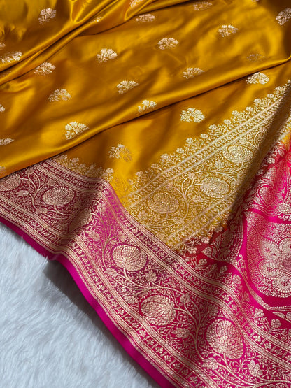 Mustard - Rani Banarasi Boota Katan Silk Saree SKM29