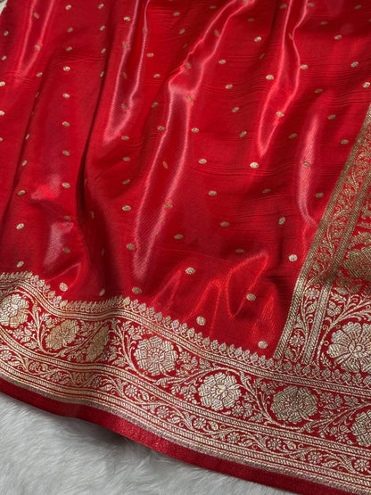 Satin Silk Dot Booti in Red Shades SS08