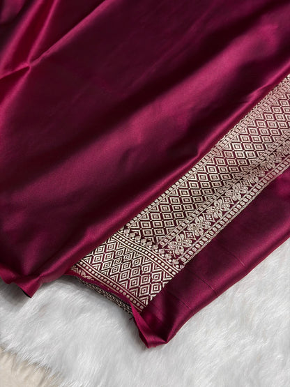 Garnet Shades Tanchoi Motif Mashru Silk Saree MST-12