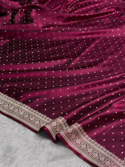 Garnet Shades Tanchoi Motif Mashru Silk Saree MST-13