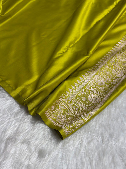 Liril Green With Floral Border Mashru Silk Saree MSM-97
