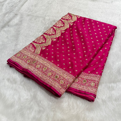 Rani Katan Silk booti with Ari and Stone