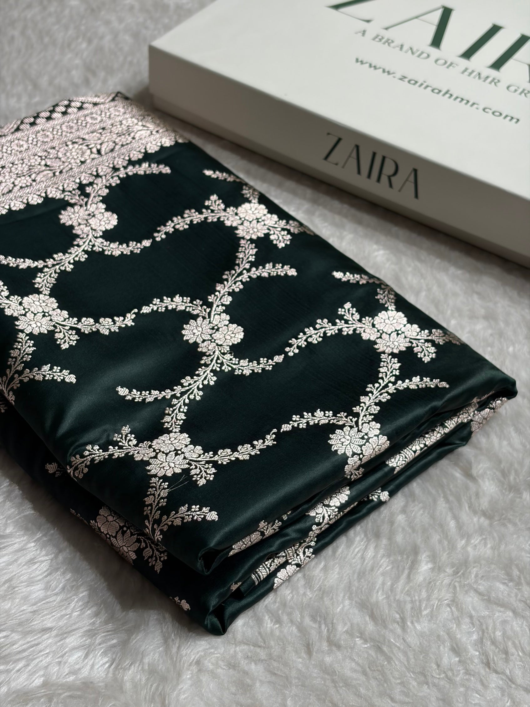 Black Shades Banarasi With Floral Border Mashru Silk Saree MSM-127