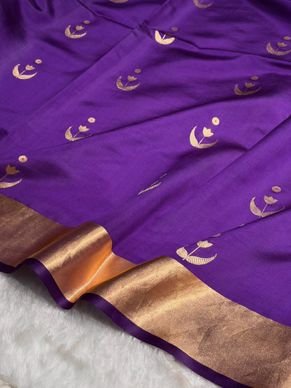 Purple Shades Handwoven Pure Paper Silk RM-53