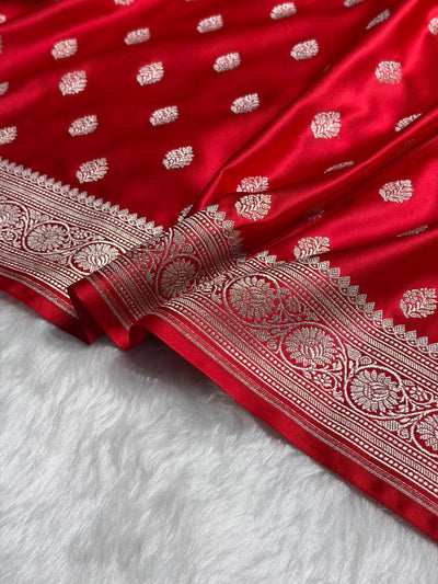 Red Shade Boota Mashru Silk Saree MCS17