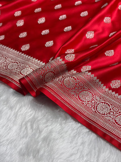 Red Shade Boota Mashru Silk Saree MS17