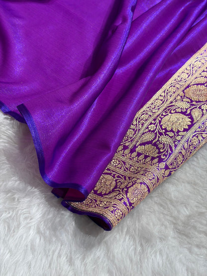 Satin Silk Banarasi Jaal In Purple Shades SS18