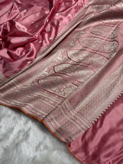 Baby Pink Shades Mashru Silk Booti MS39
