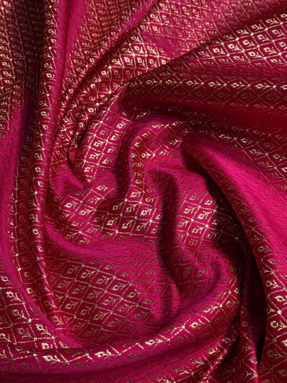 Rani Jaal Satin Katan Silk Saree SK21