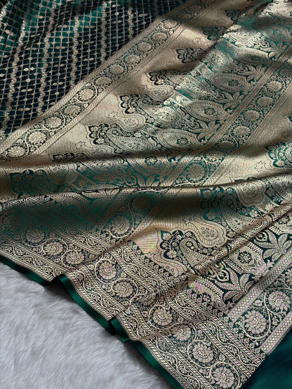 Peacock Banarasi Brocade Soft Katan Silk Saree SKB-01