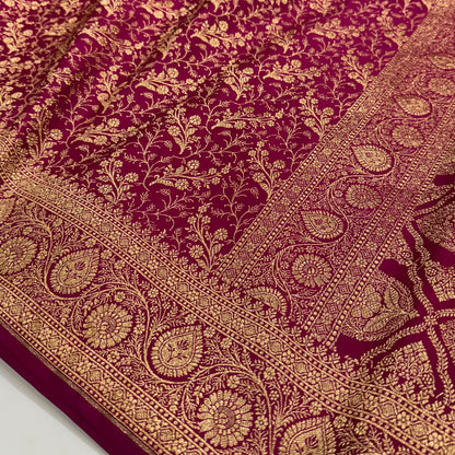 Pink Brocade Soft Katan Silk Saree