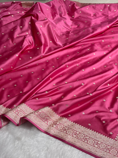 Baby Pink Booti Mashru Silk Saree MCS26