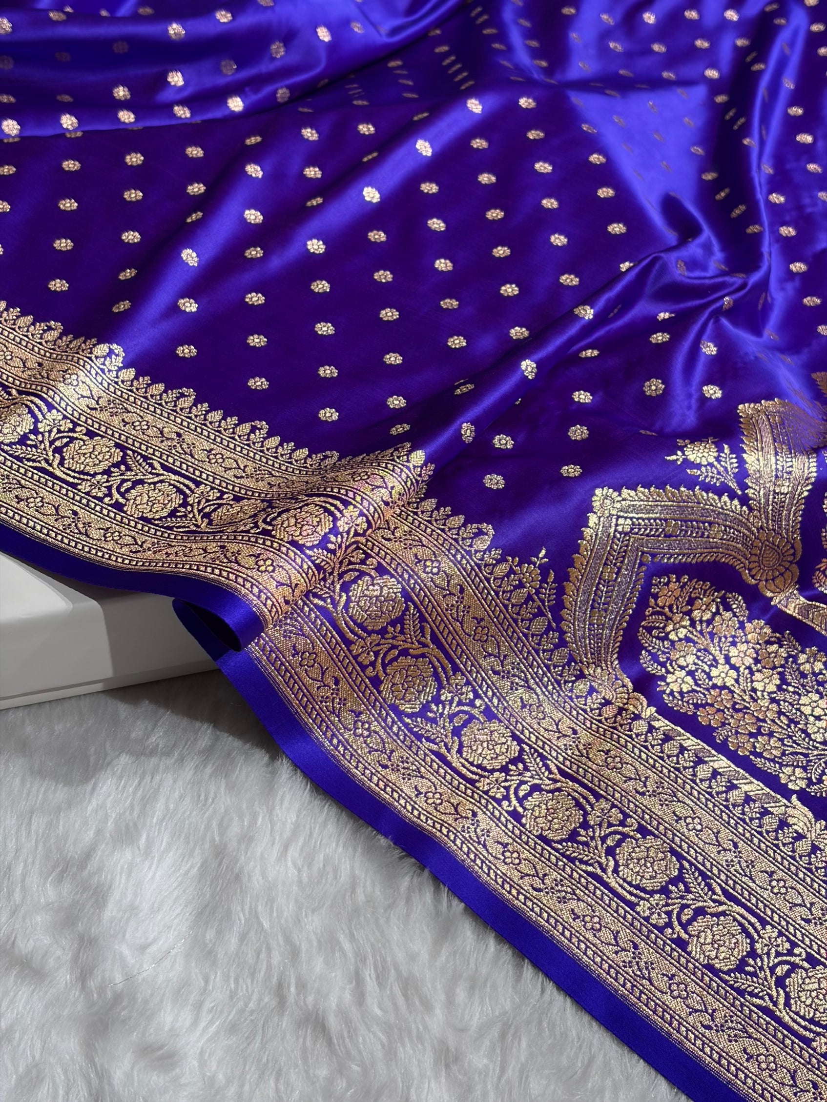 Banarasi Royal Purple Booti Katan Silk Saree SK01