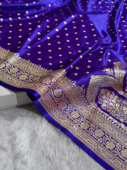 Banarasi Royal Purple Booti Katan Silk Saree SK01