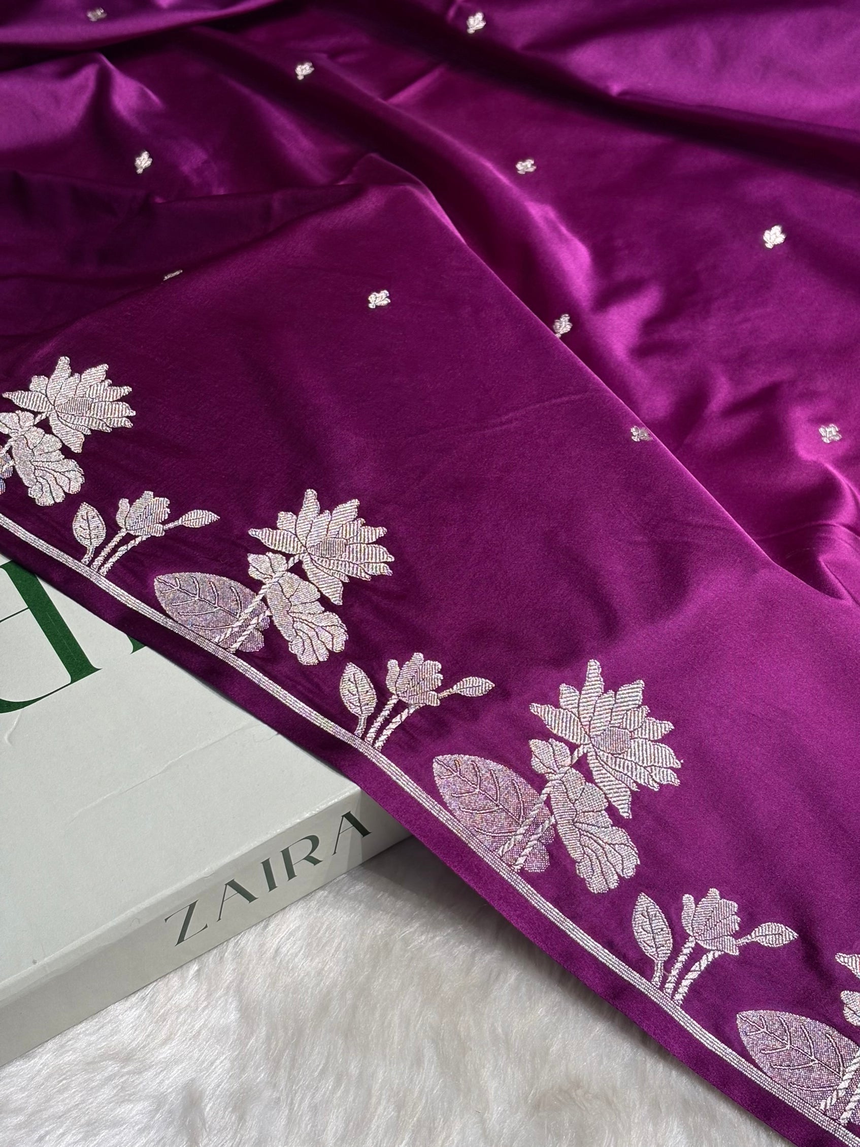 Wine Booti Motif Mashru Silk Saree MS11