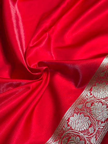 Red Shades Banarasi Satin Silk Saree SS34