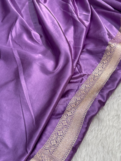 Lavender Minakari Jaal Mashru Silk Saree MCS08