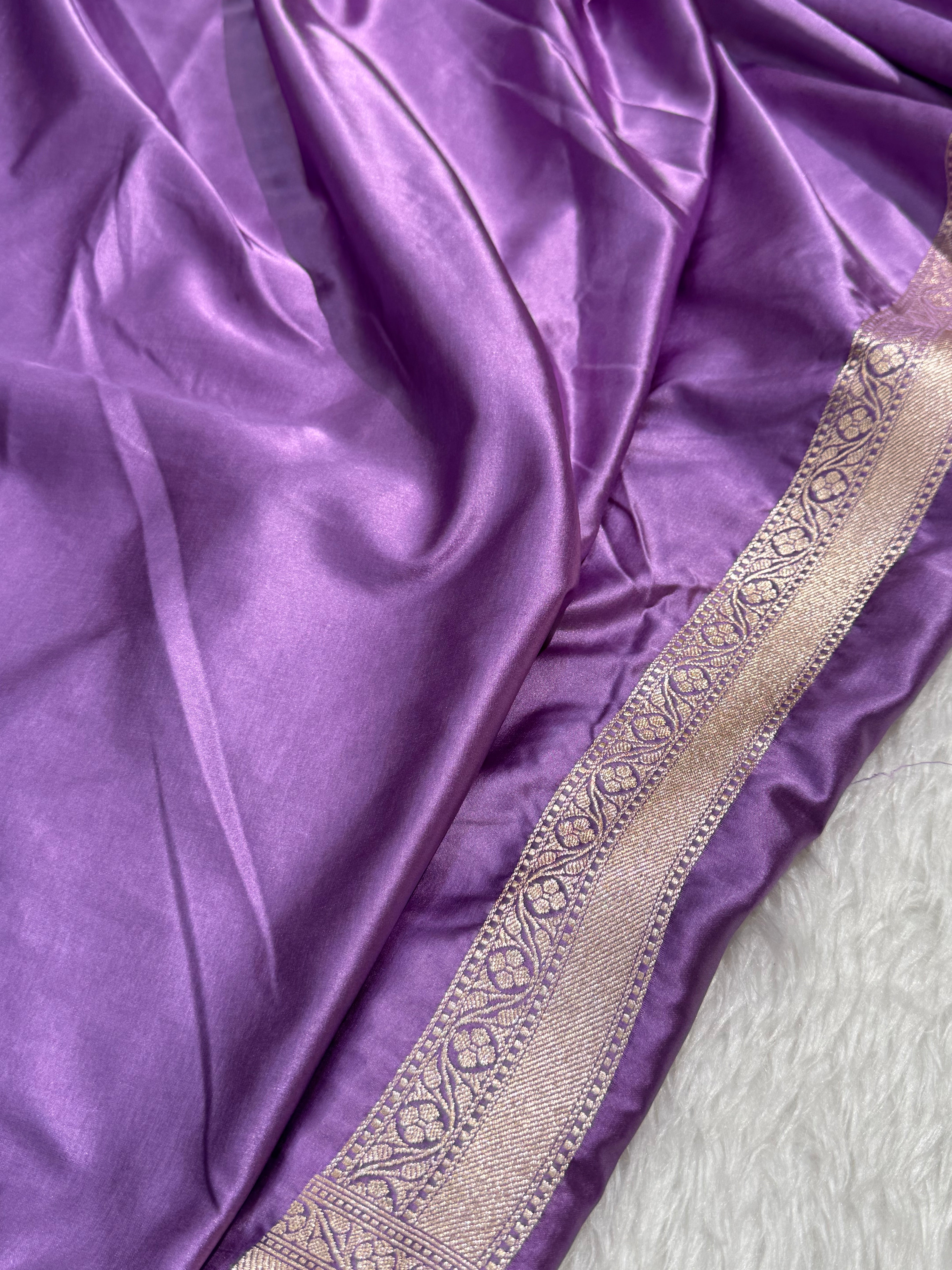 Dusty Lavender Minakari Jaal Mashru Silk Saree