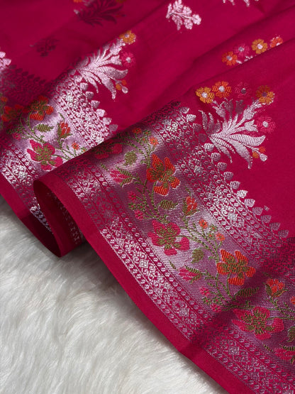 Minakari Pink Shades Pure Chiniya Silk CH-01