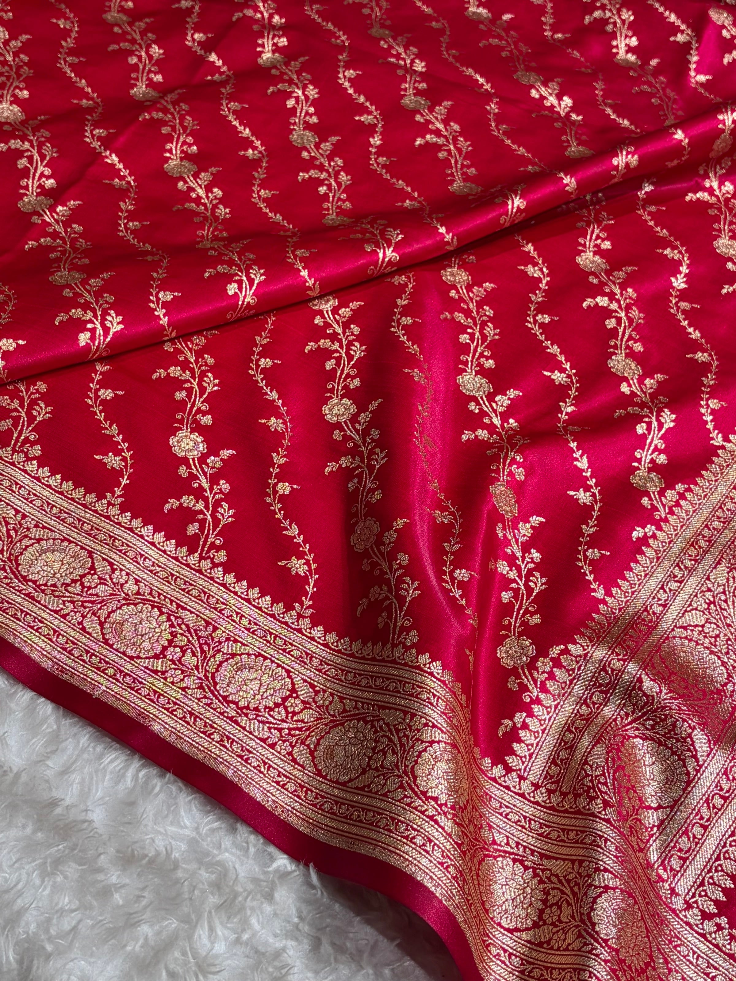 Satin Silk Cross Pattern in Cross Rani Shades SS37