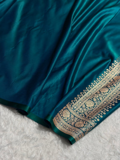 Banarasi Boota Katan Silk Saree In Peacock Shades SK03