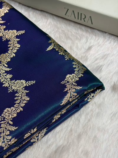 Peacock Shades Banarasi Satin Silk Saree SS35