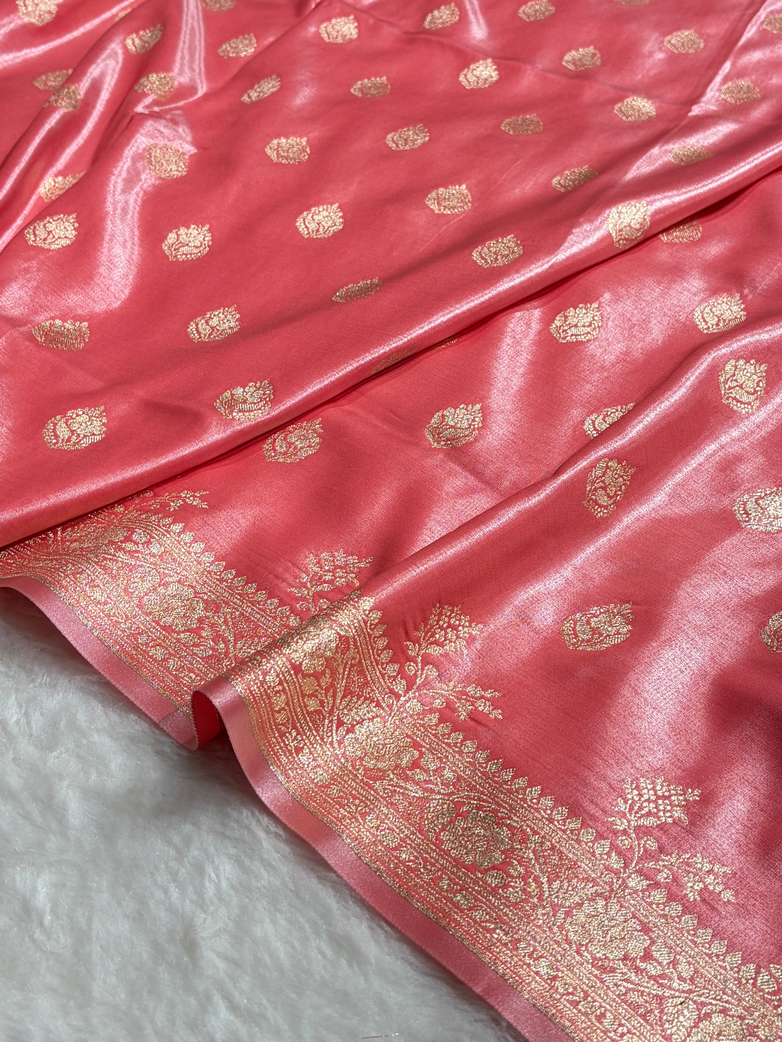 Satin Silk Booti in Baby Pink SS20