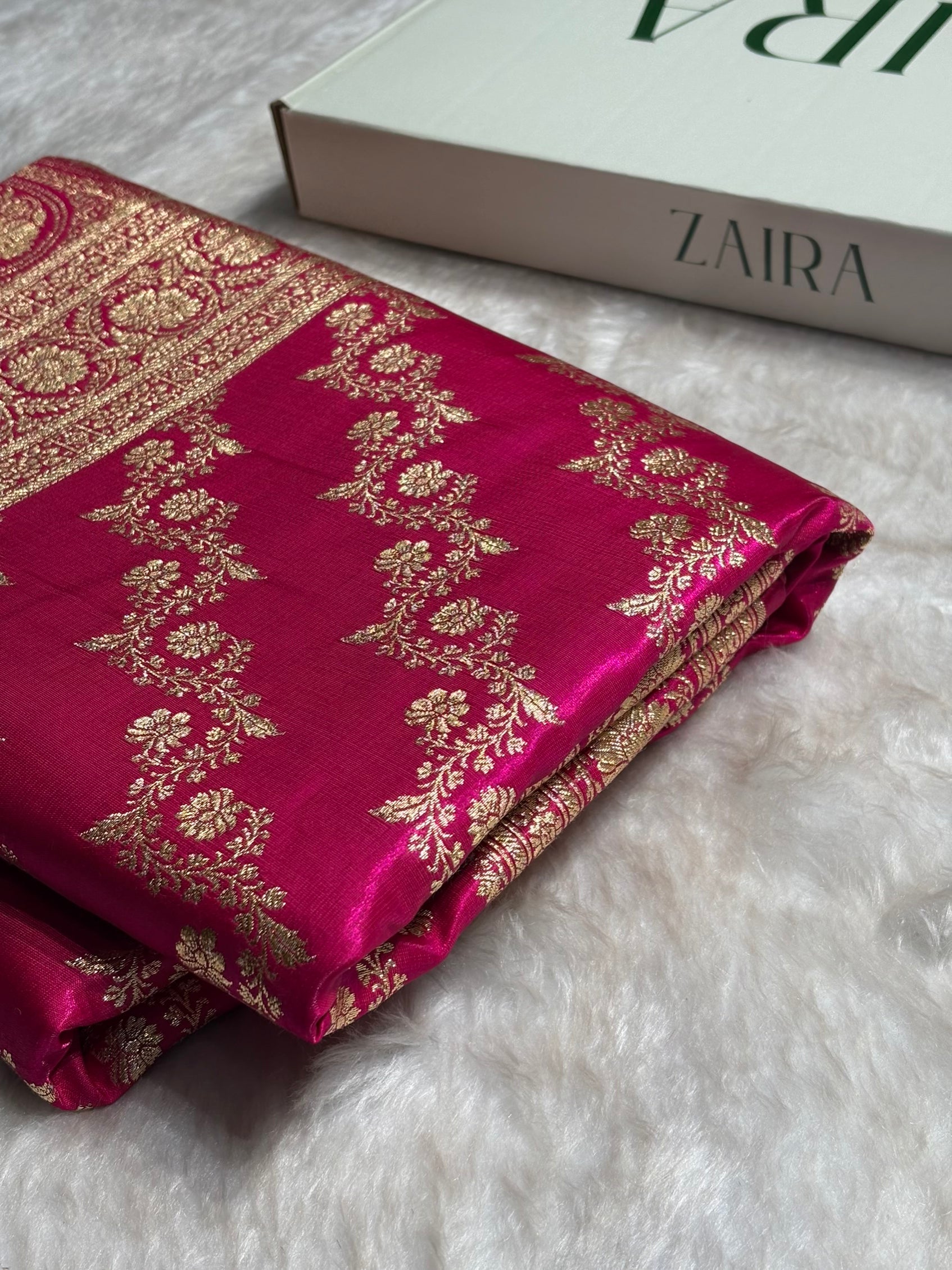 Pink Shades Banarasi Satin Silk Saree SS32