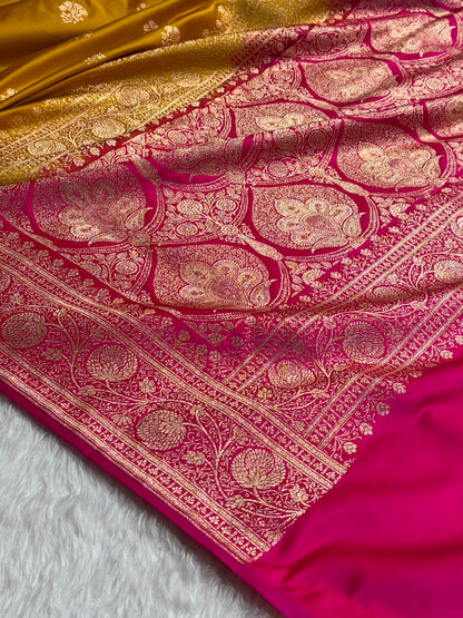 Mustard - Rani Banarasi Boota Katan Silk Saree SKM29