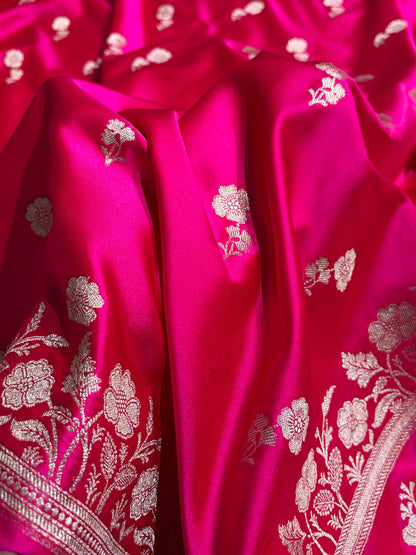 Rani Boota With Floral Border Mashru Silk Saree MSM-87