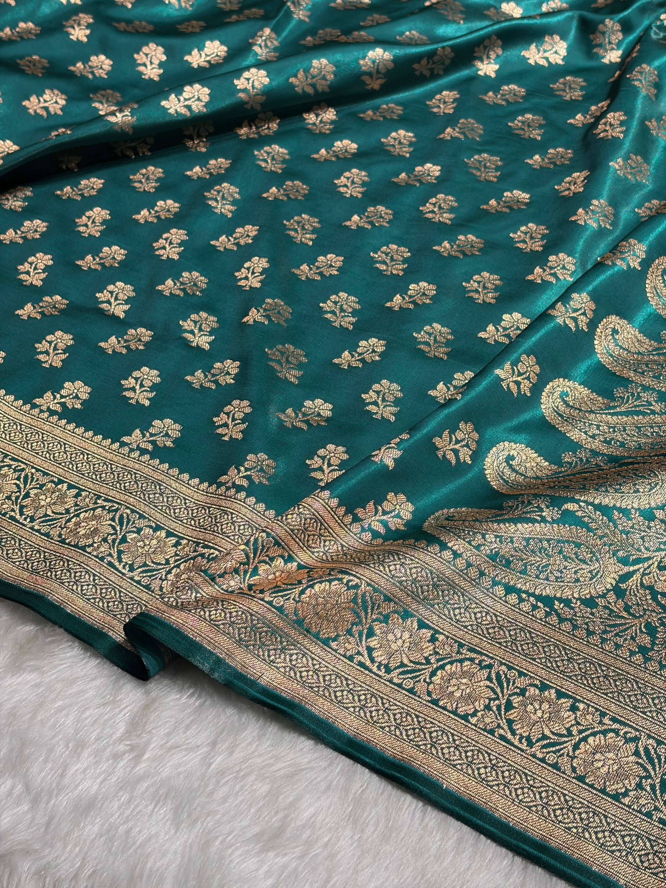 Rama Shades Banarasi Satin Silk Saree SS34