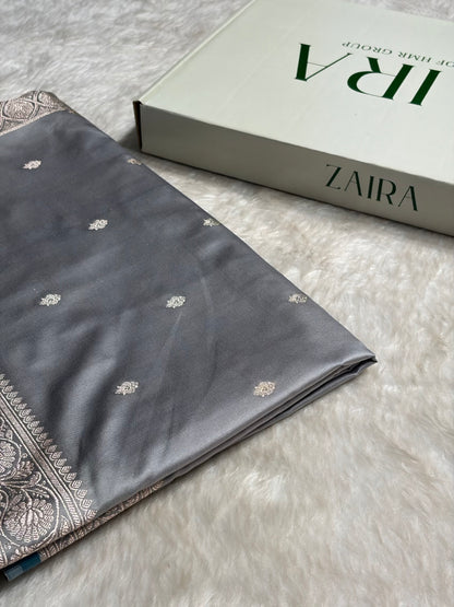 Gray Shades Booti Mashru Silk Saree MS68