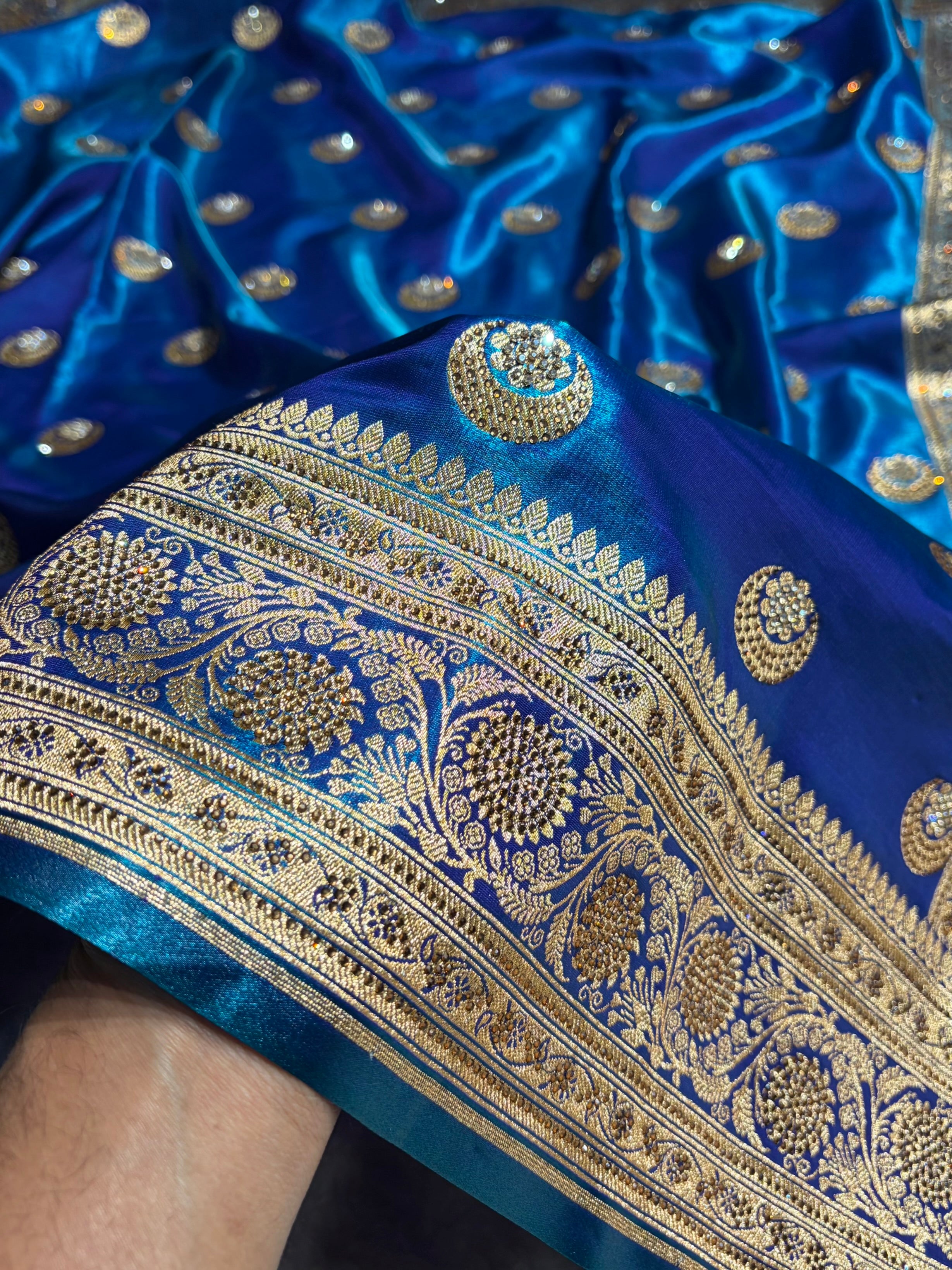 Chand Tara Peacock Boota With Traditional Banarasi Swarovski Work BSS04 (R)