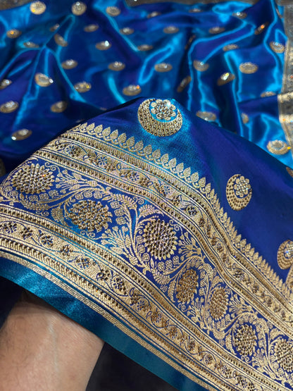 Chand Tara Peacock Boota With Traditional Banarasi Swarovski Work BSS04 (R)